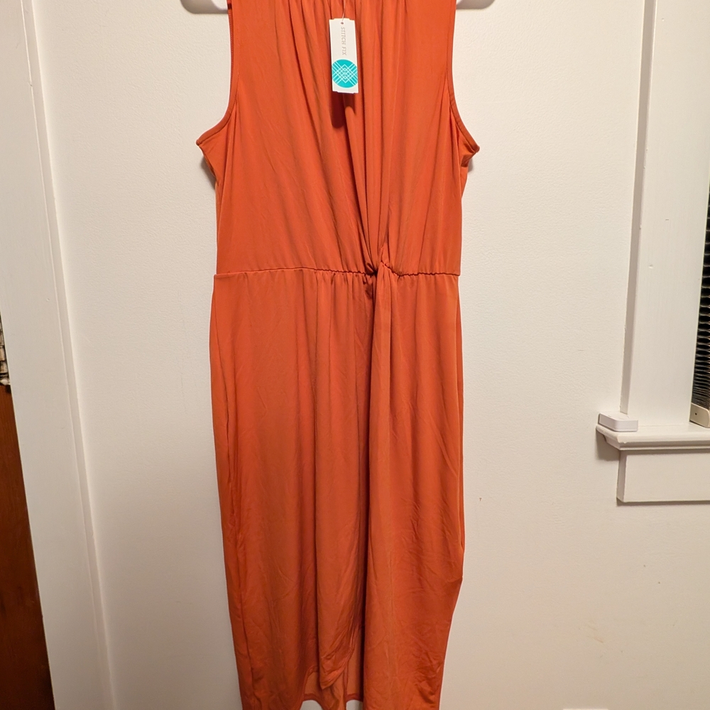 Fortune + Ivy Orange Midi Dress
